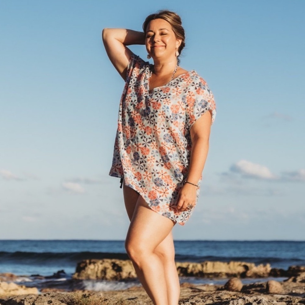 Mersur The Vivi in pampelone beach blanc swimmcover up and top
